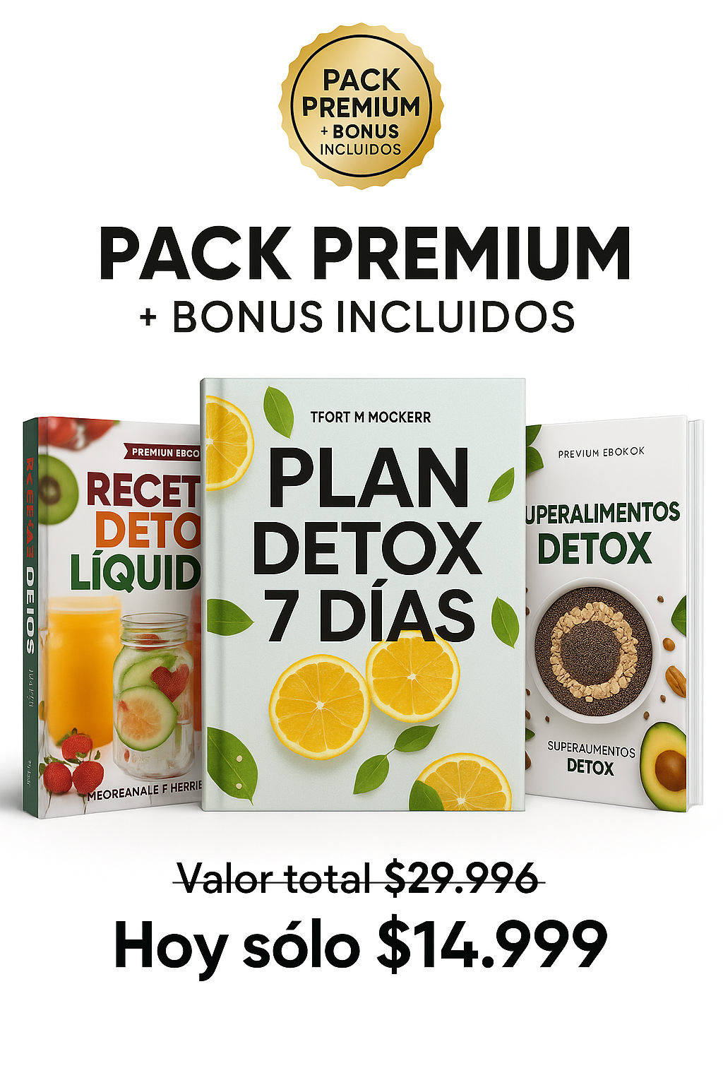 Bajá hinchazón y kilos de más en 7 días sin dietas extremas - 3x1 + BONUS DE REGALO